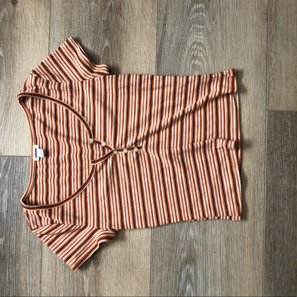 Cropped button Short sleeve shirt